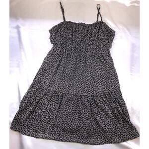 Madewell Blouse Tunic Spaghetti Strap Black White Floral Cottagecore Boho Size 4